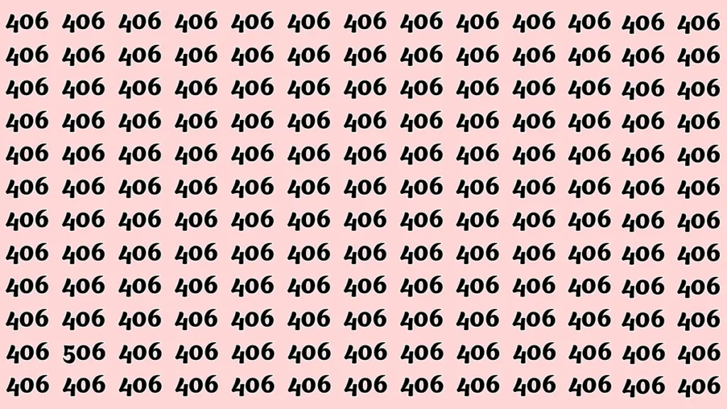 Optical Illusion 8 Seconds Challenge: Only People with Eagle Eyes Can spot the Number 506
