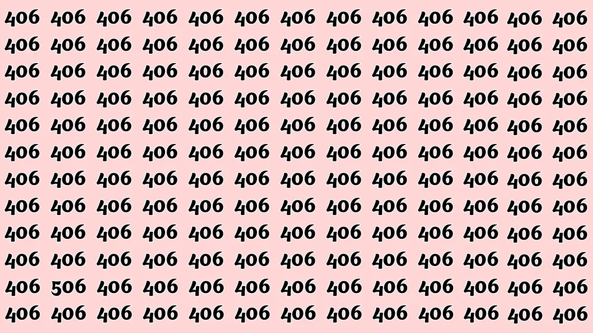 Optical Illusion 8 Seconds Challenge: Only People with Eagle Eyes Can spot the Number 506