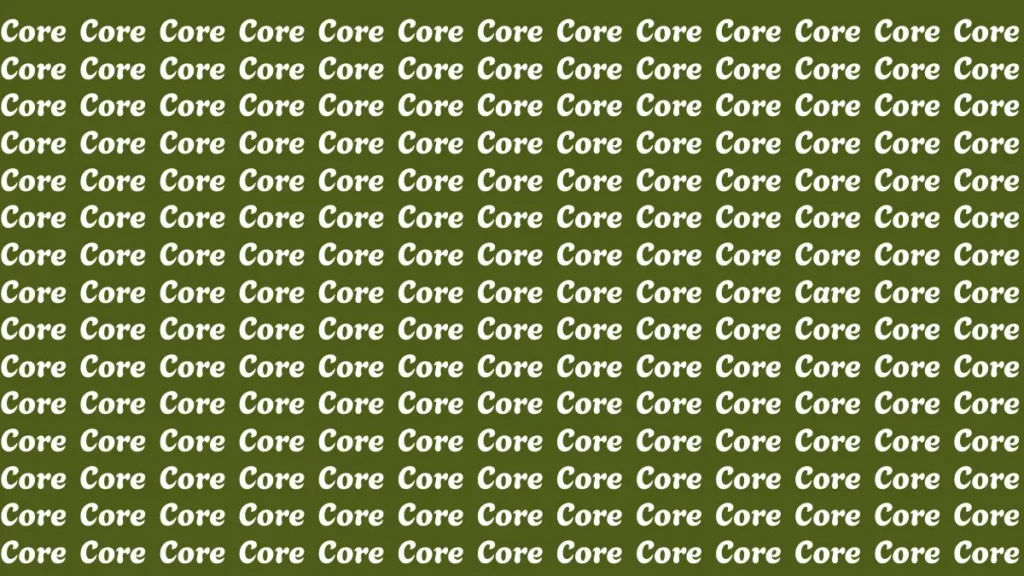 Optical Illusion Eye Test: Within 5 Seconds Spot The Word Care among Core