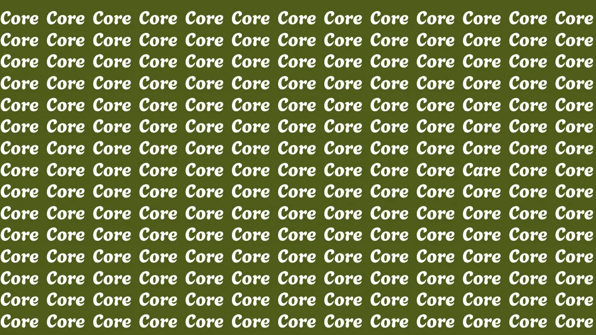 Optical Illusion Eye Test: Within 5 Seconds Spot The Word Care among Core