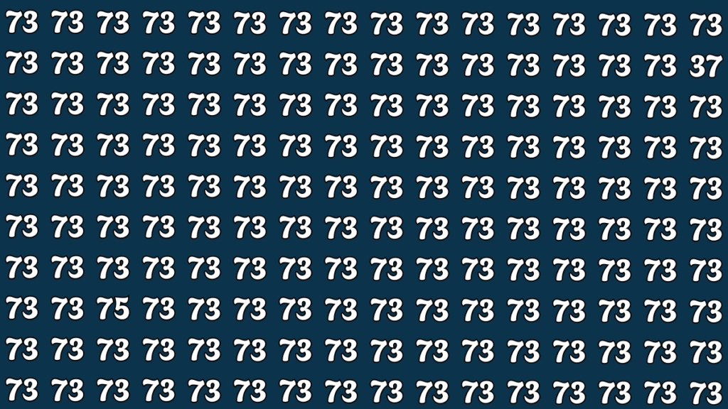Optical Illusion: Within 7 Seconds Spot The Number 37 and 75 among 73