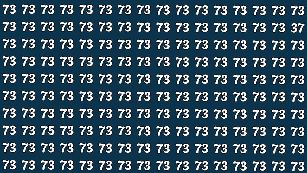 Optical Illusion: Within 7 Seconds Spot The Number 37 and 75 among 73